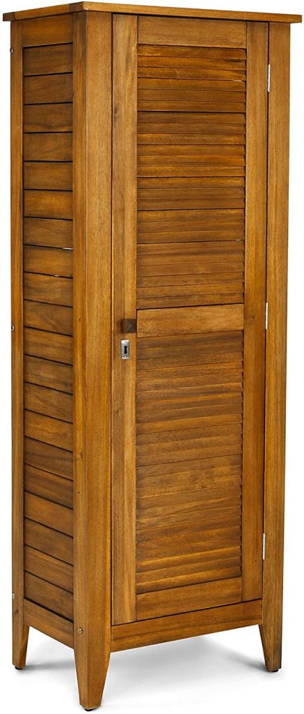 UKN Outdoor Golden Teak Single Door Storage Cabinet