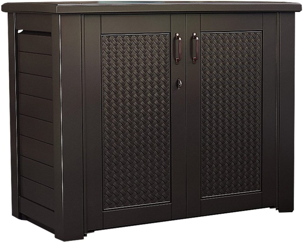  Rubbermaid Decorative Patio Chic Weather Resistant Outdoor Storage Cabinet