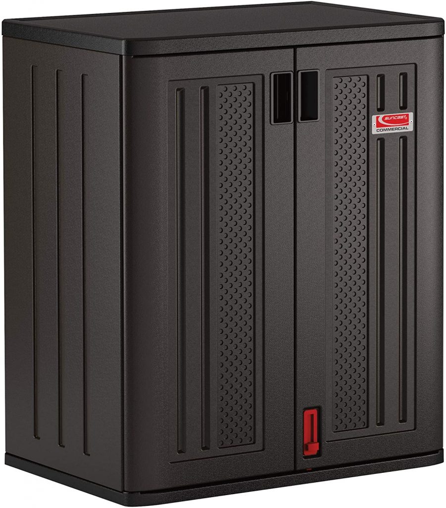  Suncast Commercial Black Blow Molded Tall 2 Shelf Storage Shed Cabinet