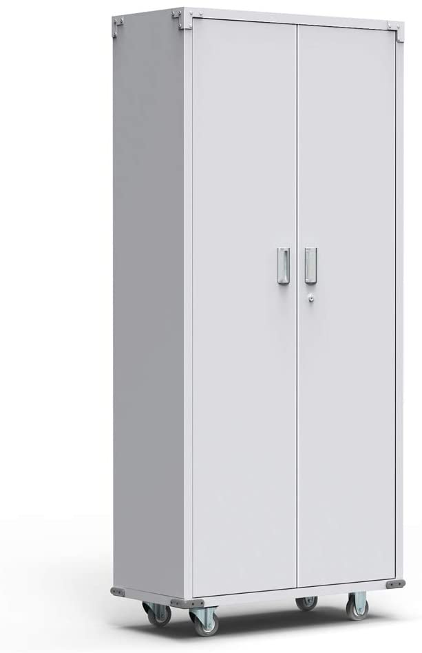 AlightUp Upgraded 74” Tall Steel Storage Cabinet Rolling Storage Locker with Adjustable Shelves