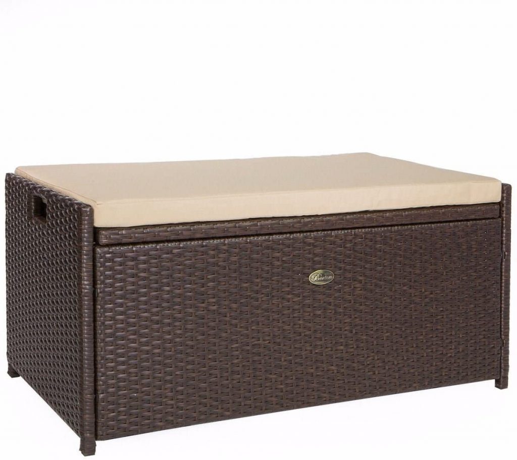 Storage Box Cushion Pillow Garden Chest Bench Outdoor Rattan Aluminium 950 L 