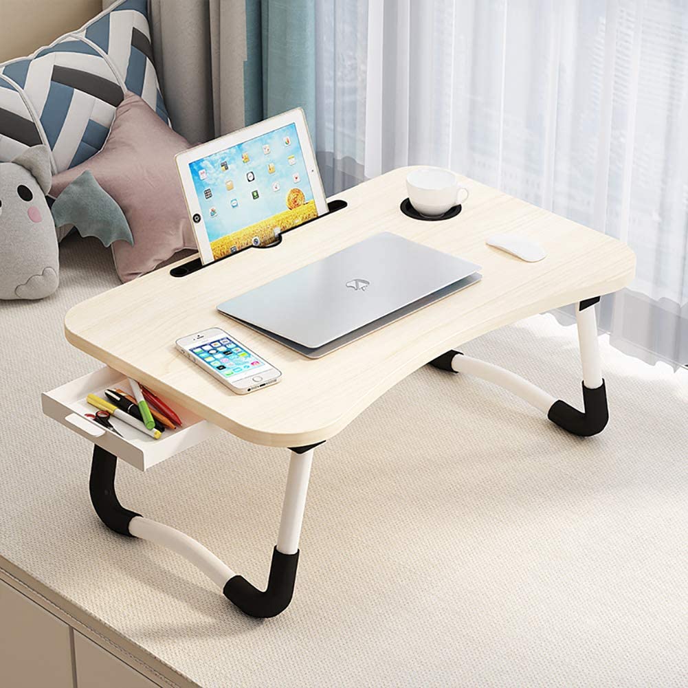 D&LE Laptop Bed Table Folding Laptop Desk with Drawers