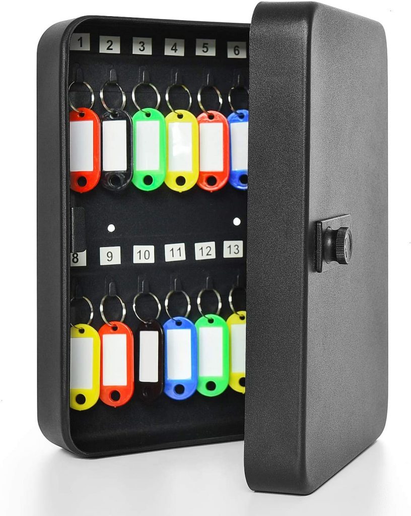 Gonioa 28 Key Cabinet Steel Security Lock Box with Combination Lock