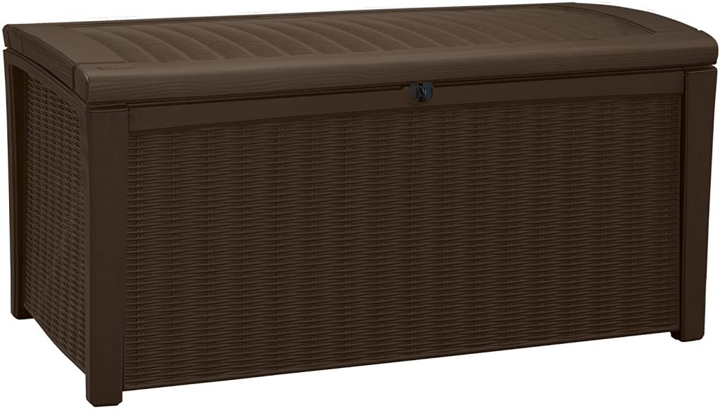 Keter Borneo 110 Gallon Resin Deck Box-Organization and Storage for Patio Furniture Outdoor Cushions