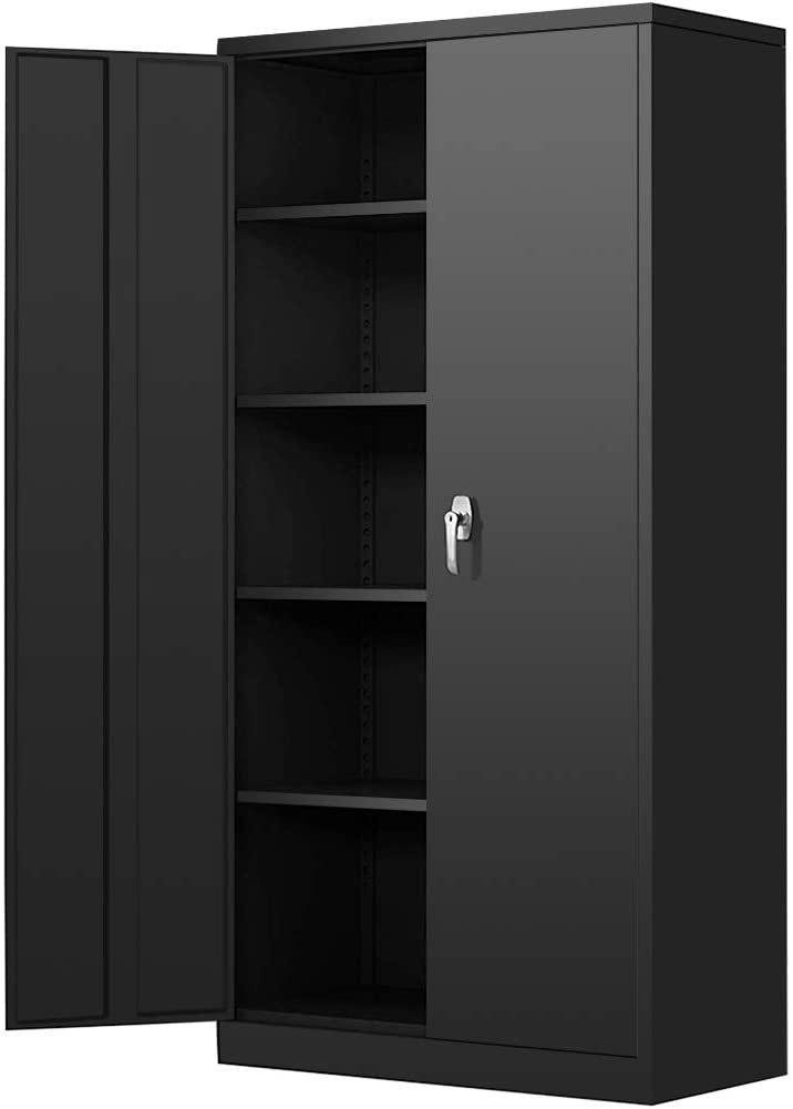 Steel SnapIt Storage Cabinet 72" Locking Metal Storage Cabinet with 4 Adjustable Shelves