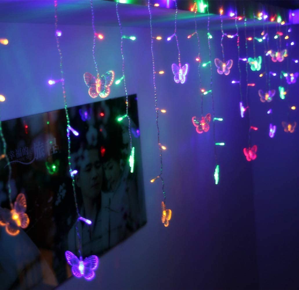 BJYHIYH Hanging Decoration Butterfly Curtain String Lights