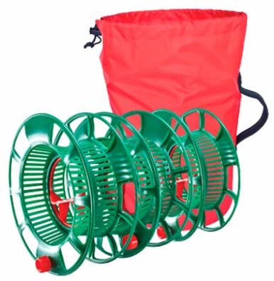  SIMPLE LIVING SOLUTIONS 238887 Green Plastic Christmas Light Reels with Red Storage Bag