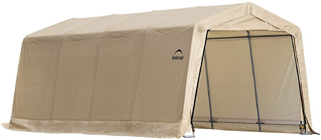  ShelterLogic All-Steel Metal Frame Roof Instant Garage and AutoShelter with Waterproof and UV-Treated Ripstop Cover