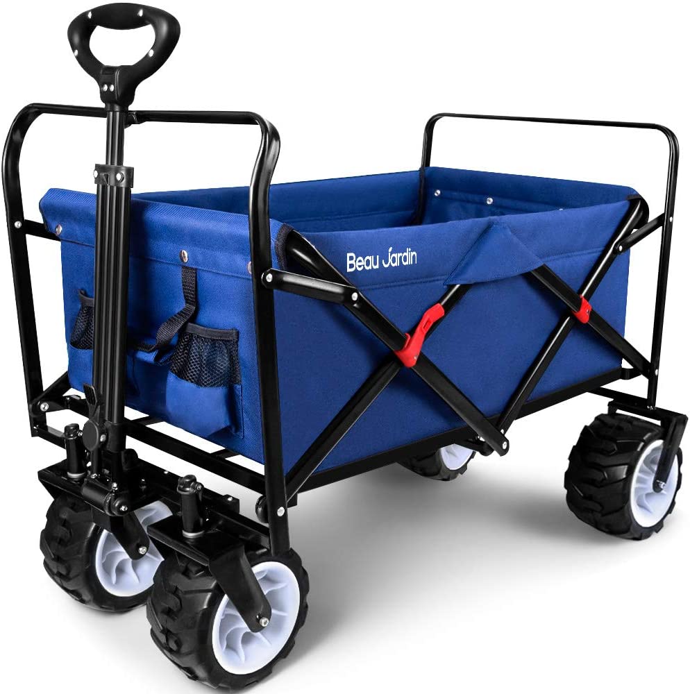  BEAU JARDIN Folding Wagon Cart 300 Pound Capacity