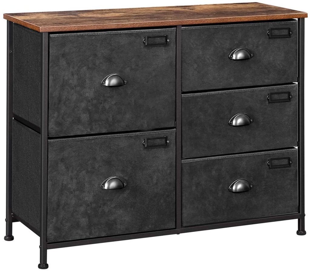  SONGMICS Wide Dresser, Fabric Drawer Dresser with 5 Drawers