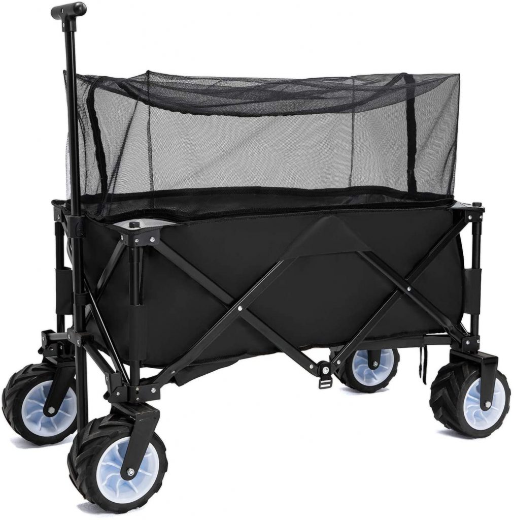  PA Collapsible Folding Wagon Foldable Outdoor Beach Shopping Garden Cart 