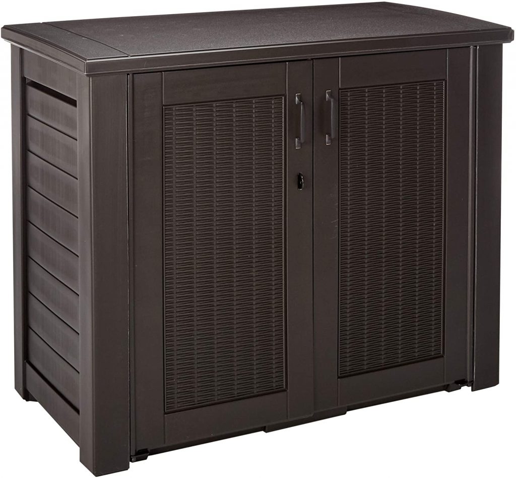  Rubbermaid Decorative Patio Chic Weather Resistant Outdoor Storage Cabinet