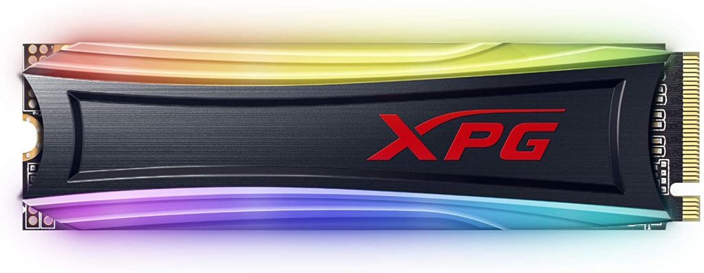 A multi-colored SSD of 512GB capacity