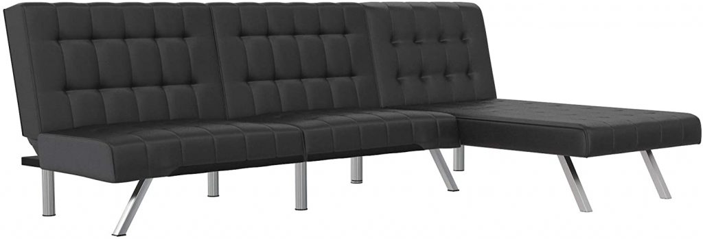 dhp emily sectional futon sofa bed