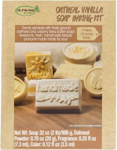 natural soap making kit with oatmeal vanilla base