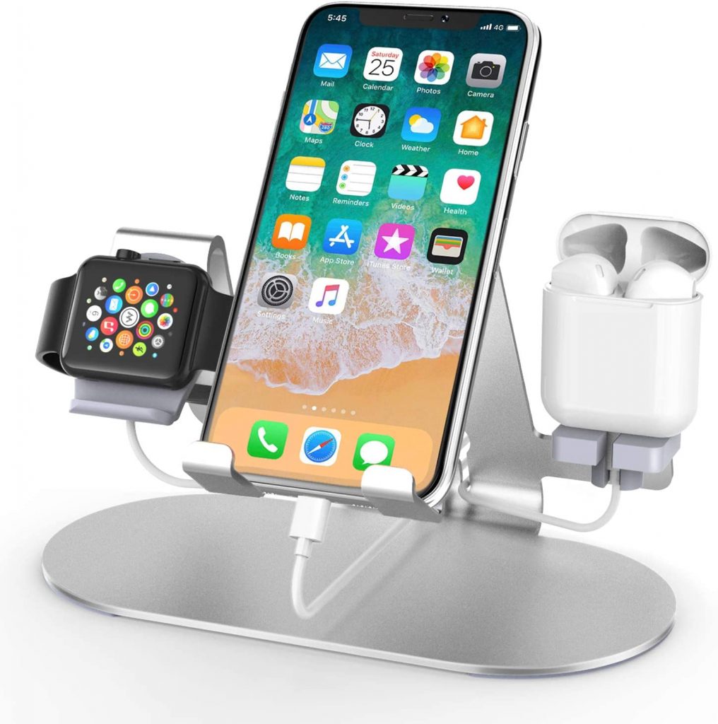 3 in 1 Aluminum Charging Station for Apple Watch Charger Stand
