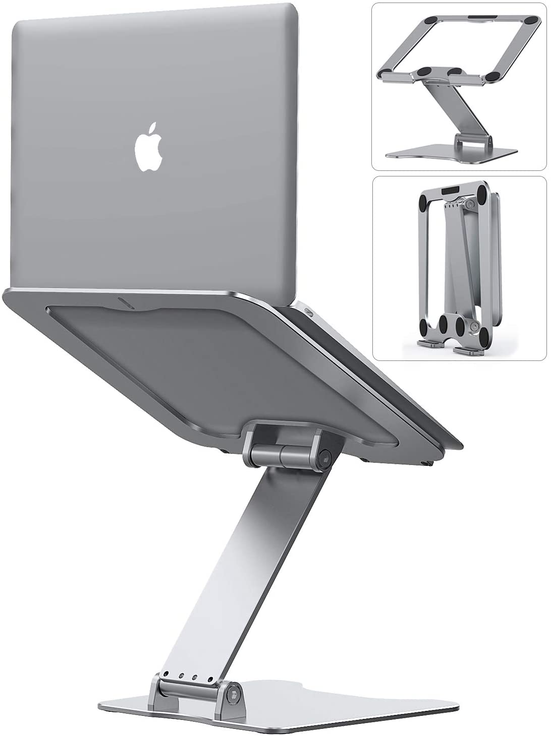 Laptop riser or stand constructed with Aluminum and Adjustable.