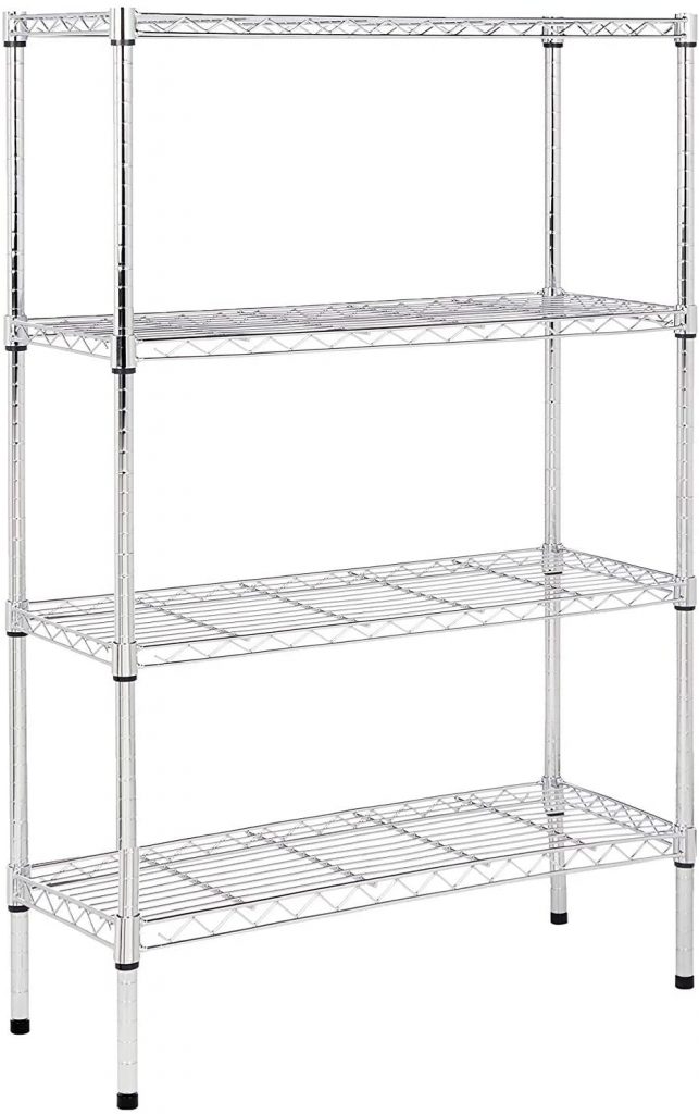 Chrome AmazonBasics 5-Shelf Shelving Unit up to 160 kg per shelf 