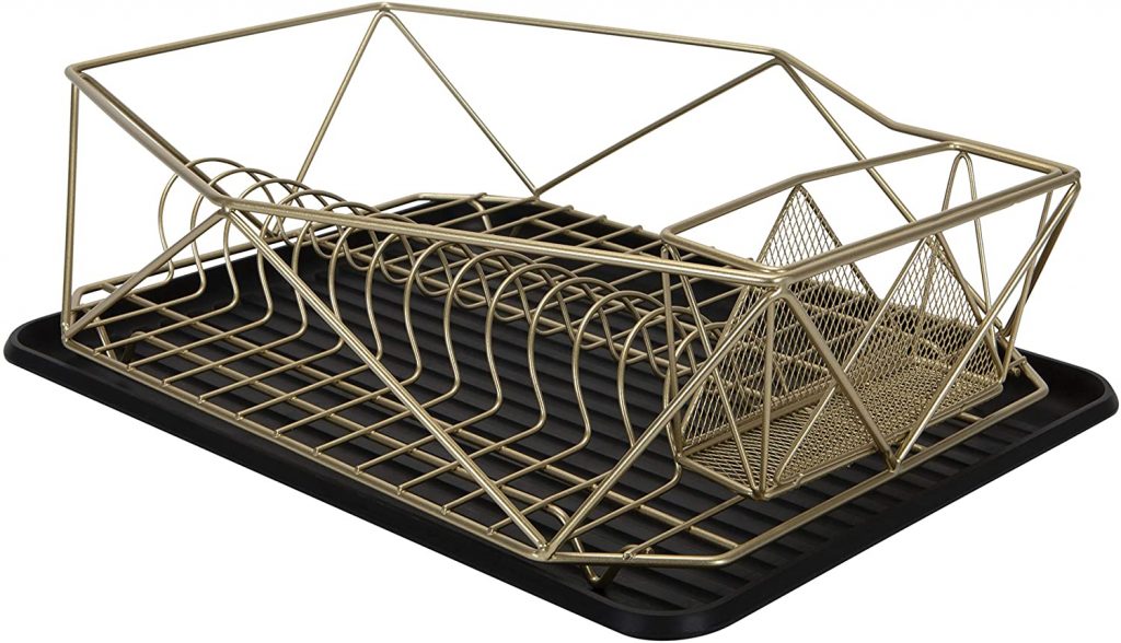 Geode Deluxe Dish Drying Rack with Drain Board