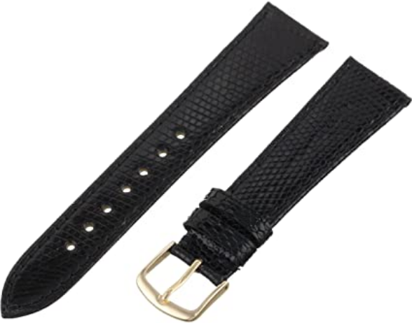 Hadley-Roma Men's MSM701RA-160 16-mm Black Genuine Lizard Leather Watch Strap