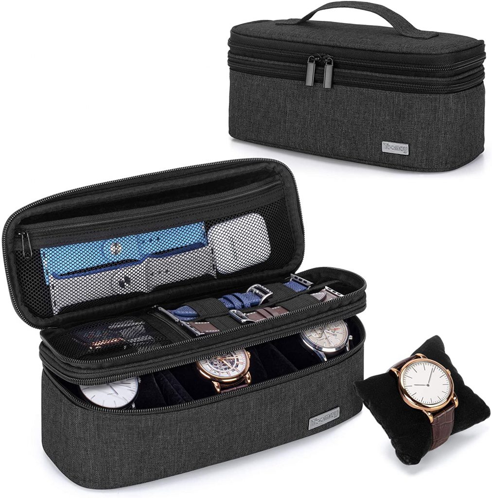 Teamoy Double-Layer Watch Box Organizer with Soft Padded Inner Liner