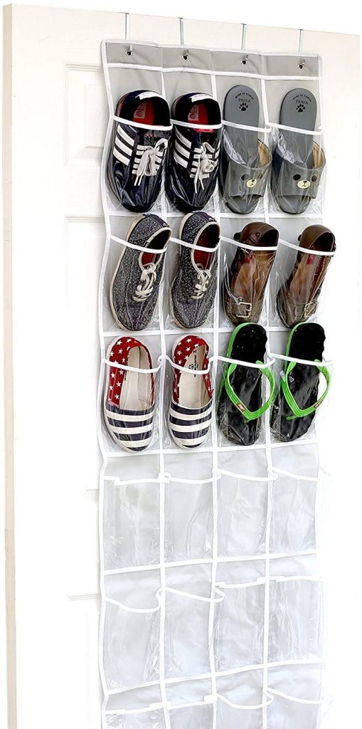  24 Pockets - SimpleHouseware Crystal Clear Over The Door Hanging Shoe Organizer