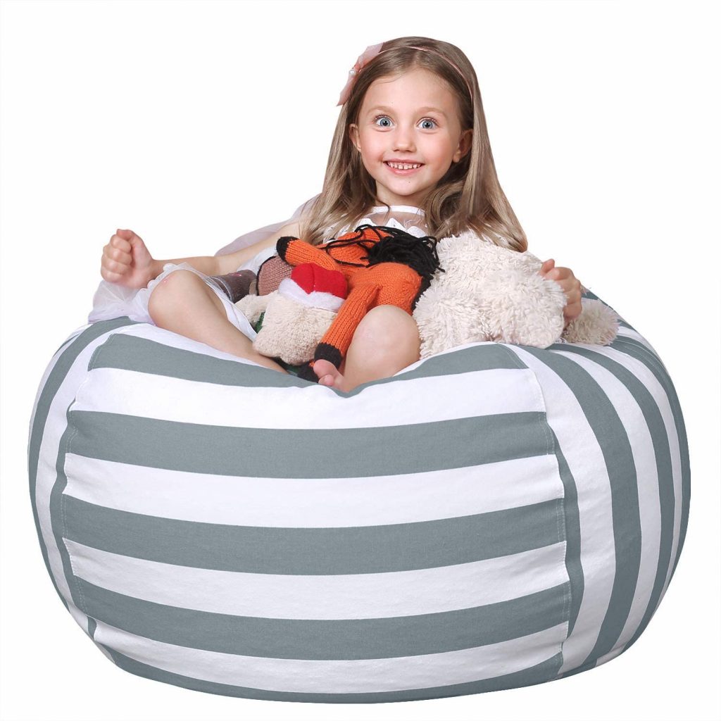  WEKAPO Stuffed Animal Storage Bean Bag Chair Cover for Kids