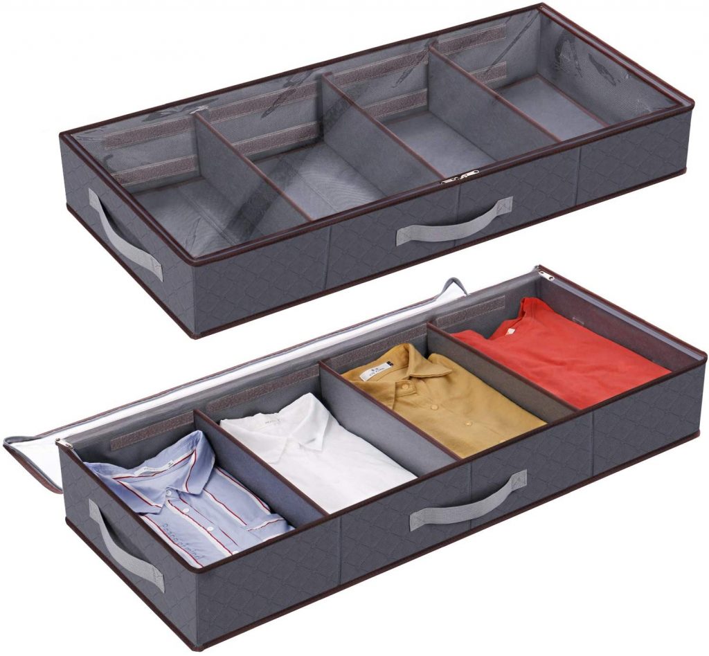  Lifewit Under Bed Clothes Organizer Large Adjustable Dividers Storage Bag 