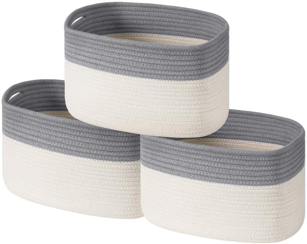 Cotton Rope Storage Baskets Set of 3 Storage Bins