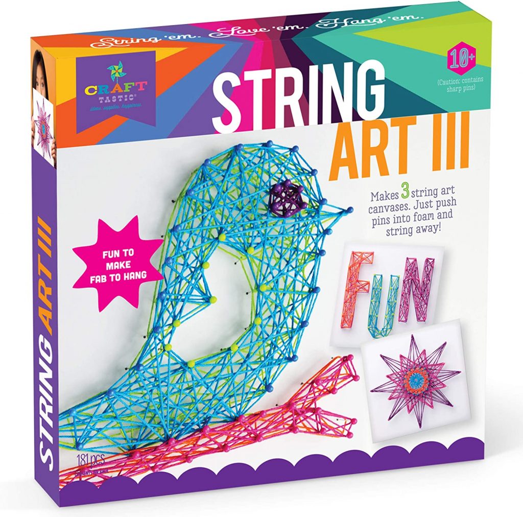 Bonarty String Art Handmade Decoration String Kits Art pour Enfants Adultes Bleu Nid D'oiseau 