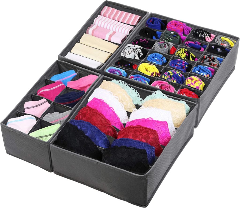 Simple Houseware Closet Underwear Organizer Drawer Divider 4 Set