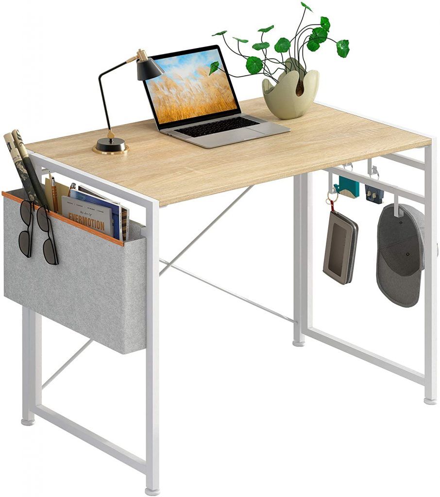  JSB Folding Computer Desk with Cloth Bag Hook