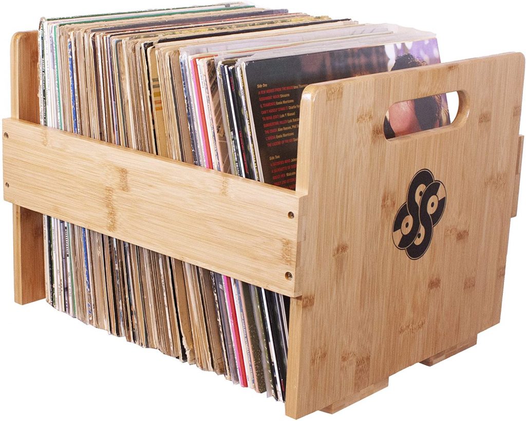  Sound Stash High End Bamboo Record Crate