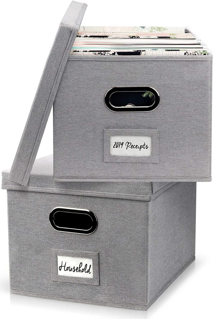  Aesthetic File Box Organizer Set of 2