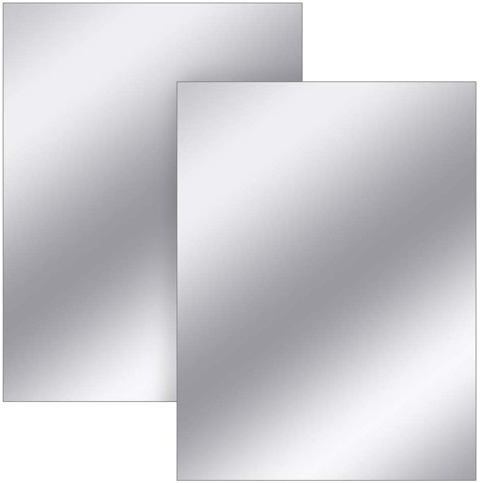  Sntieecr 2 Sheets 11.8 x 15.7 Inch Acrylic Mirror Wall Stickers Adhesive Mirror Sheets Flexible Non Glass Mirror Tiles for DIY Home Wall Decor