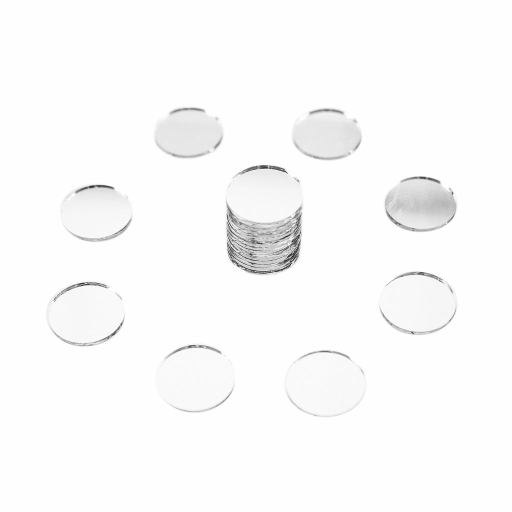 Mini 1" Inch Small Round Glass Mirror Circles for Arts & Crafts Projects, Traveling, Framing, Decoration (50 Pieces)