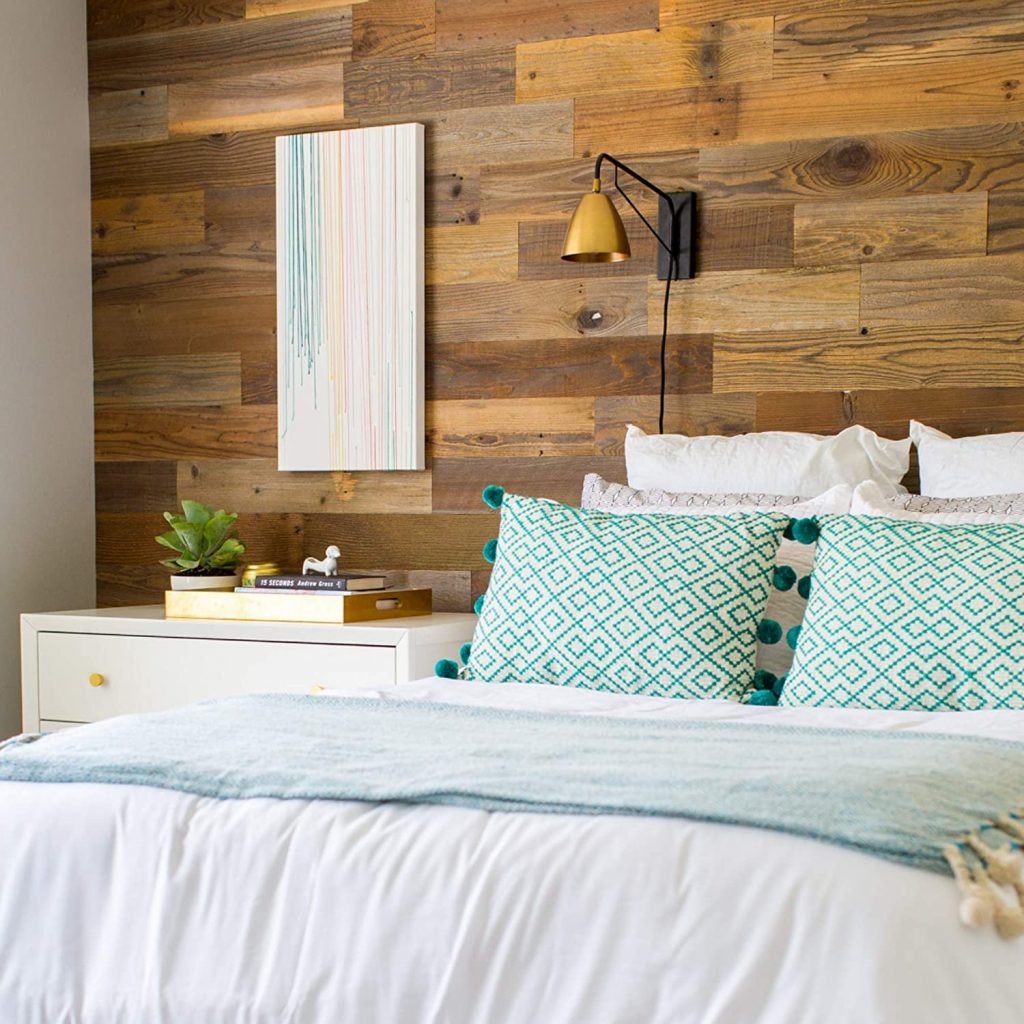 Stikwood Reclaimed Sierra Silver/Dark Brown (20 sq ft) | Premium 5 inch Wide 100% Wood Wall Planks (Redwood & Cedar) | DIY Peel & Stik Wall Decor