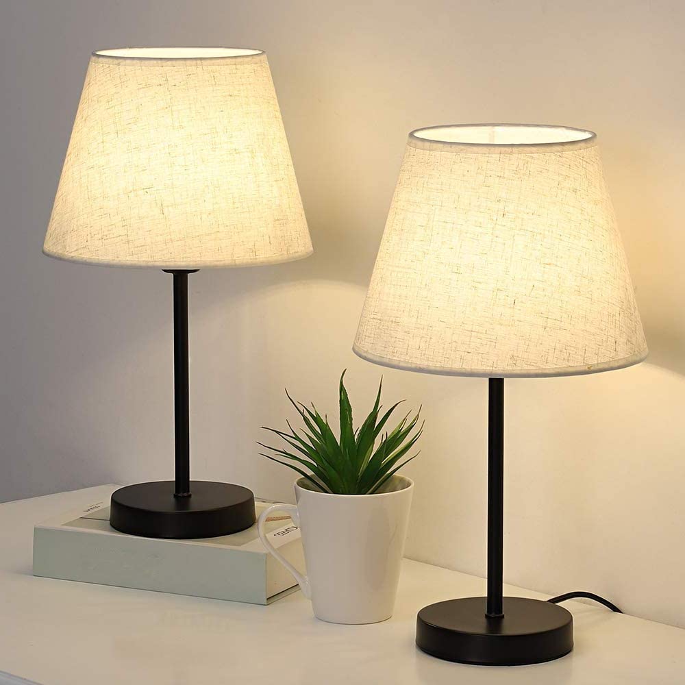 Bedside Table Lamps Set of 2, Modern Lamps 