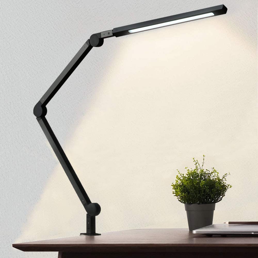  Desk Lamp with Clamp, Eye-Care Swing Arm Desk Lamp