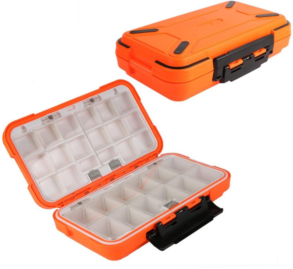 Black ROUVEE Fishing Tackle Box,Waterproof,Mini-Box Storage Containers,Lure Box,Adjustable 