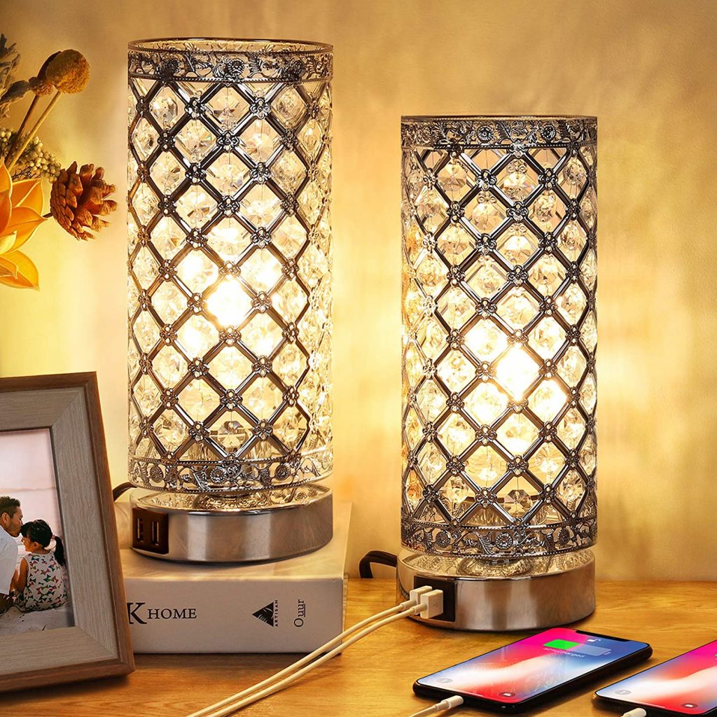  Crystal Touch Control Table Lamp Set of 2
