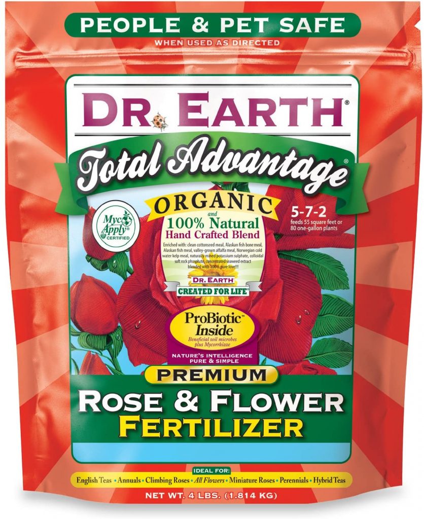  Dr. Earth 702P Organic 3 Rose & Flower Fertilizer in Poly Bag, 4-Pound