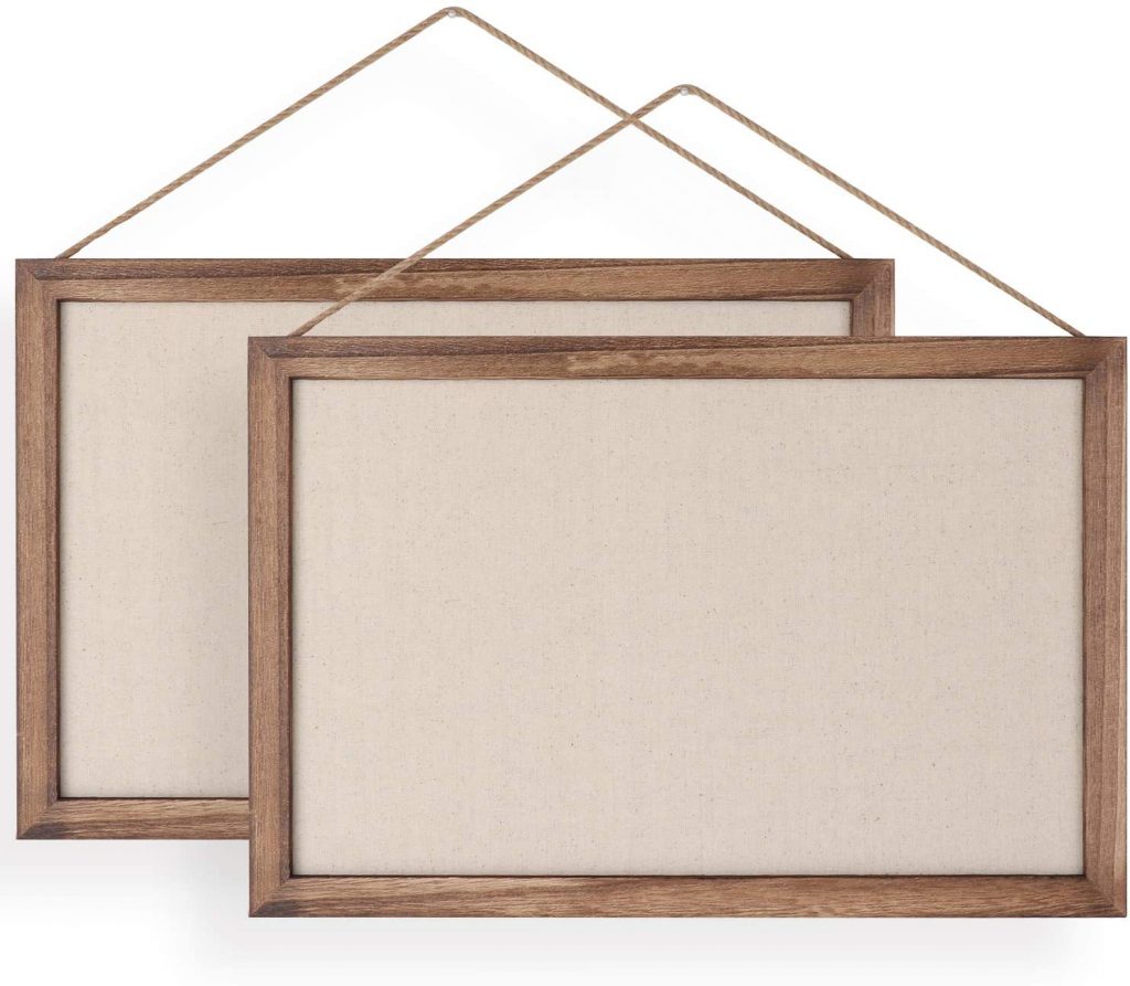 Emfogo 16x11 Wood Bulletin Boards with Linen Wall 