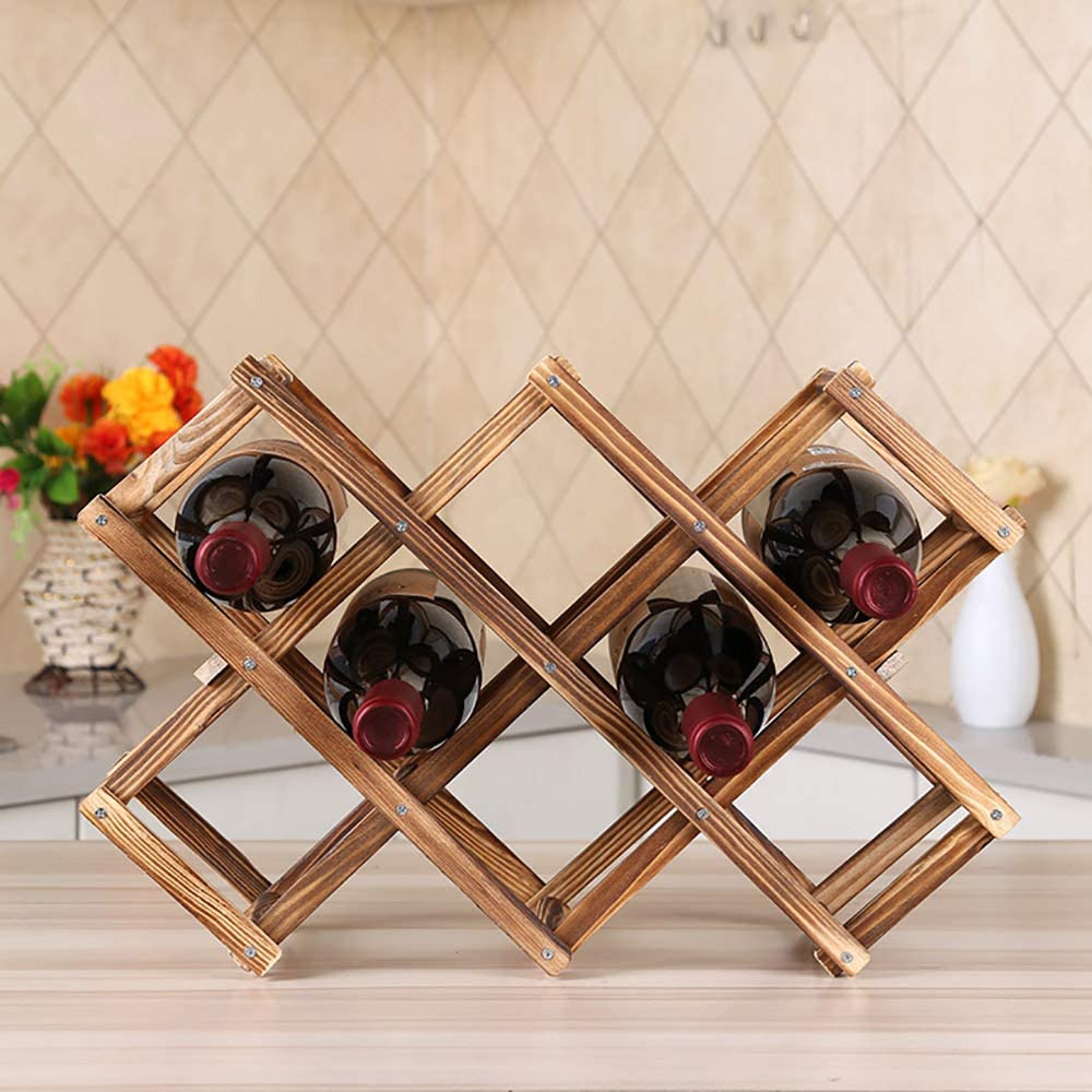 Wine Holder Countertop Cabinet Stainless Steel Wine Storage Display Shelf for Kitchen Bar Wine Cellar Basement sun gurg Stackable Wine Rack for Pantry Brown-4Tiers 