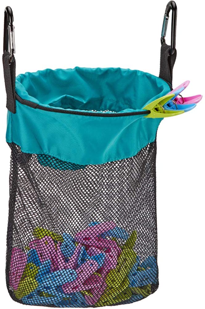 2 x Laundry Peg Bag & Clothes Line Hanger Hooks Basket Bucket Storage