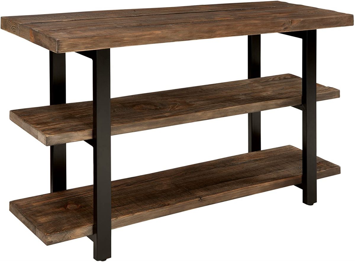 30 Best Reclaimed Wood Desk For Functionality Storables   Sonoma 4822 L Reclaimed Wood MediaConsole Table With 2 Shelves 1200x886 