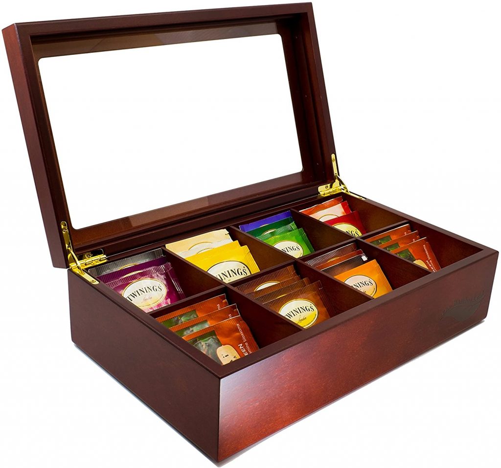  The Bamboo Leaf Wooden Tea Storage Chest Box