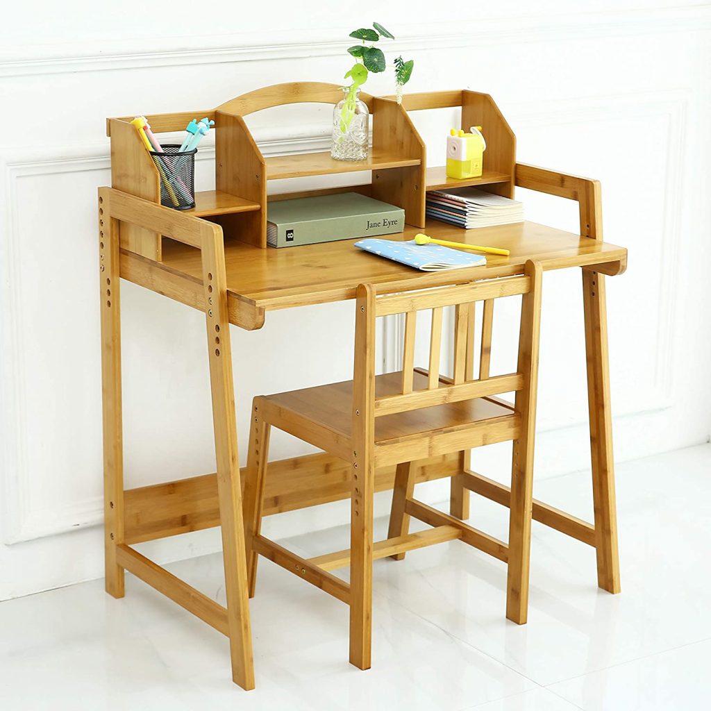UNICOO - Bamboo Height Adjustable Kids Desk