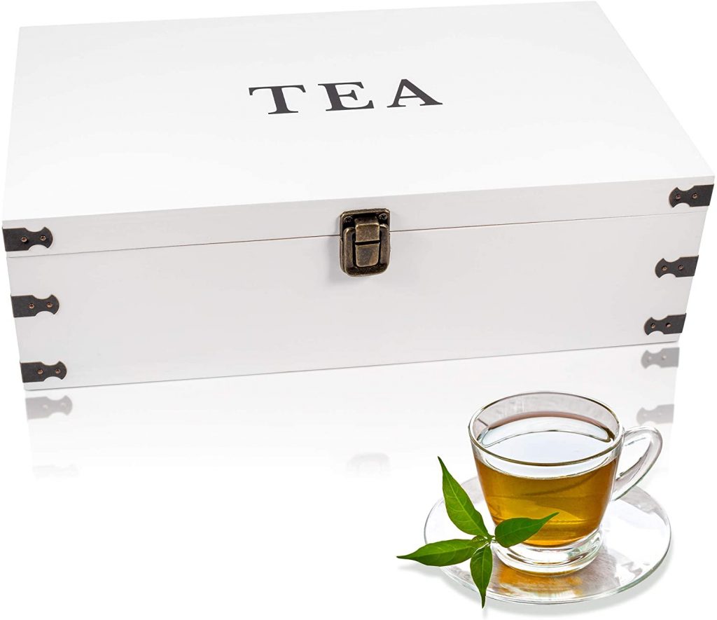 Zen Earth Inspired Natural White Pine Tea Organizer Box