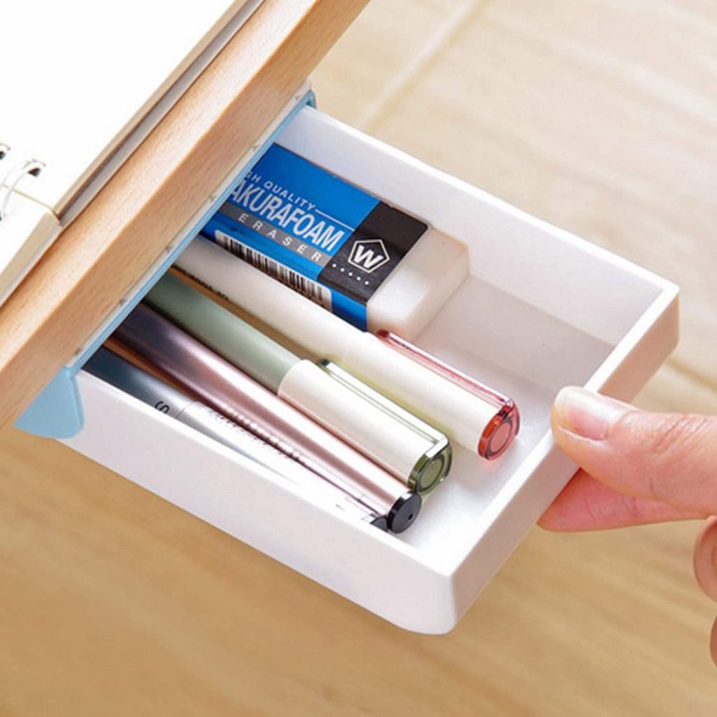 blue desktop organizer drawer